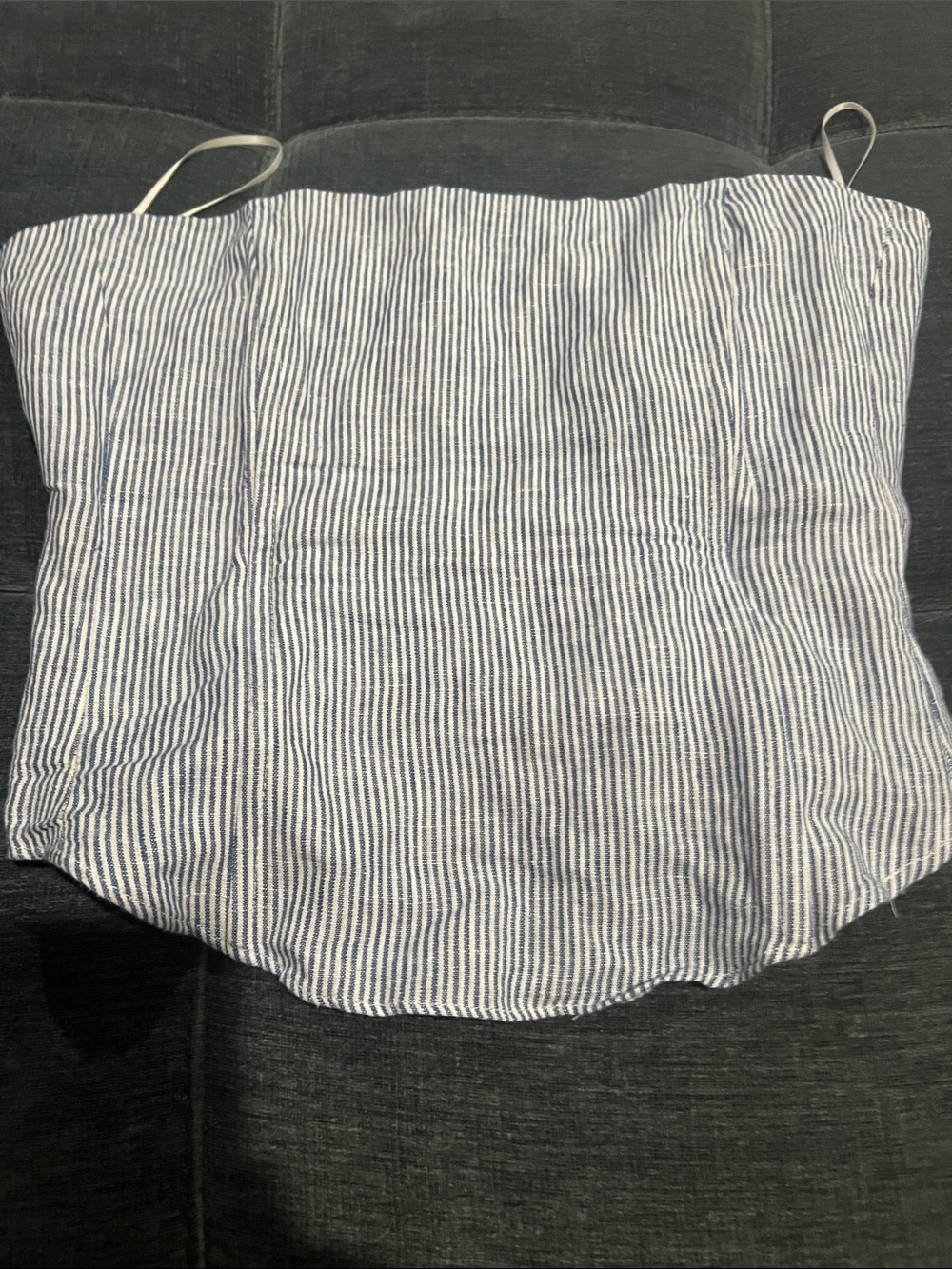 Olivaceous Blue and White Striped Spaghetti Strap Camisole